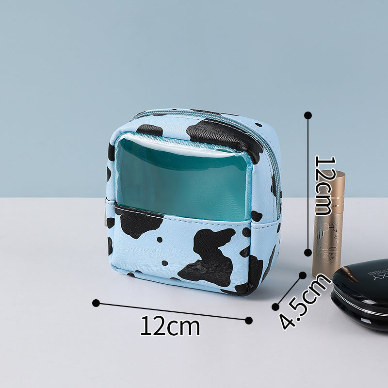 Cow print anti-makeup bag Large capacity portable toiletries bag Portable travel bag Toiletries storage bag