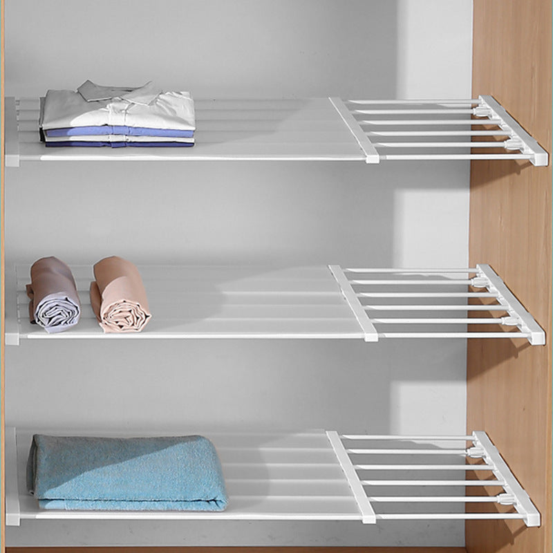 Closet layer partition Perforation-free retractable shelf Closet kitchen bathroom shelf Dormitory storage