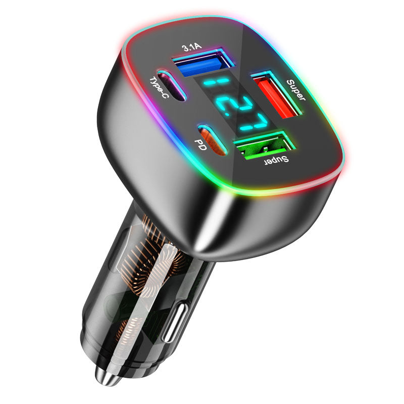 New 4-line car charger 5usb car phone charger 66W art fast charging car