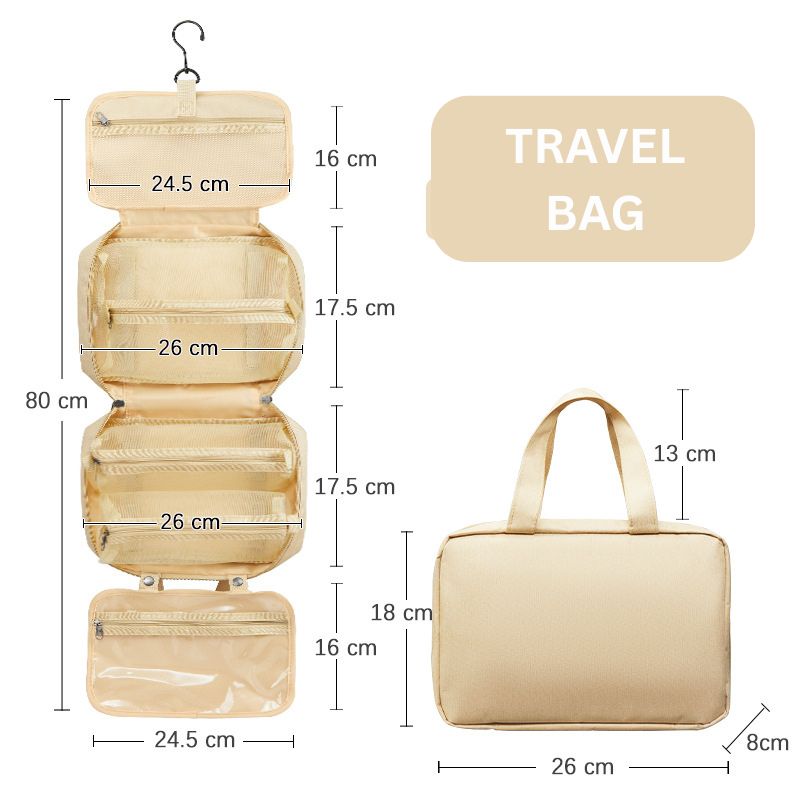 Travel collapsible dry and wet separation toiletry bag Men's makeup storage bag Makeup bag