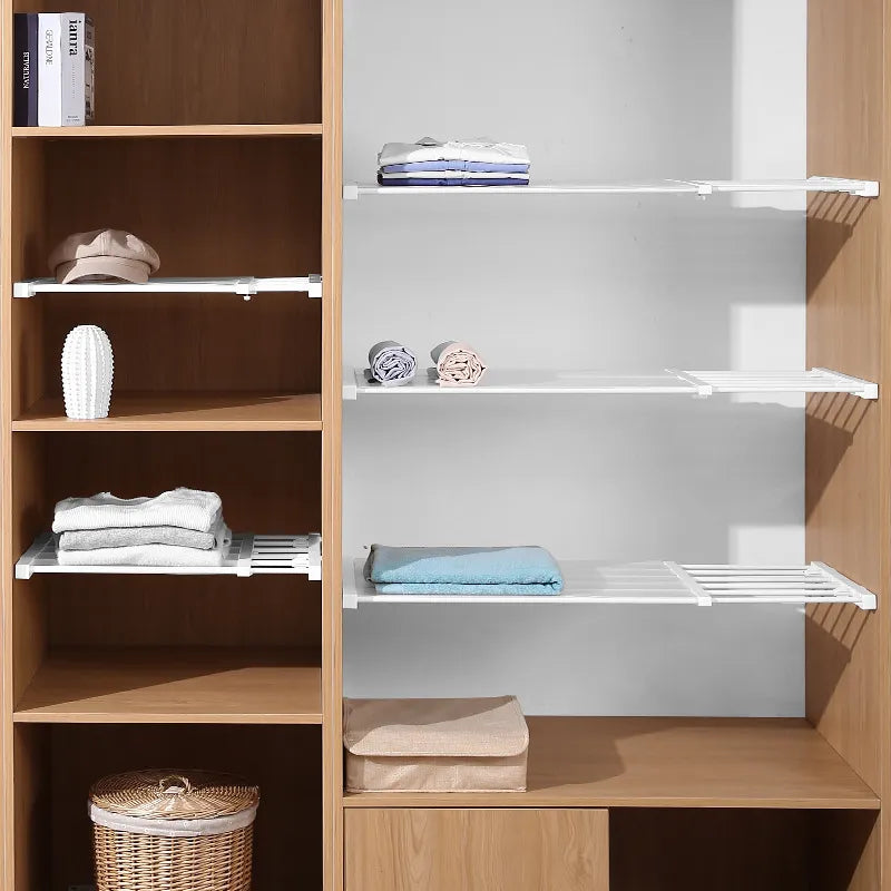 Closet layer partition Perforation-free retractable shelf Closet kitchen bathroom shelf Dormitory storage