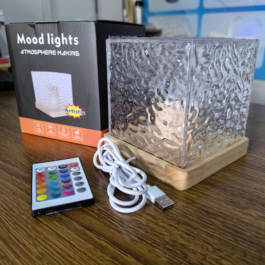 Rotating ripple nightlight Bedside flame ambiance lamp Romantic projection lamp Ripple lamp