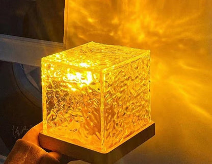 Rotating ripple nightlight Bedside flame ambiance lamp Romantic projection lamp Ripple lamp