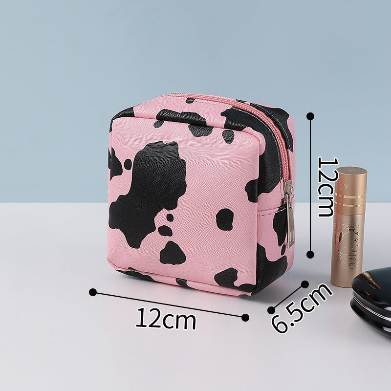 Cow print anti-makeup bag Large capacity portable toiletries bag Portable travel bag Toiletries storage bag