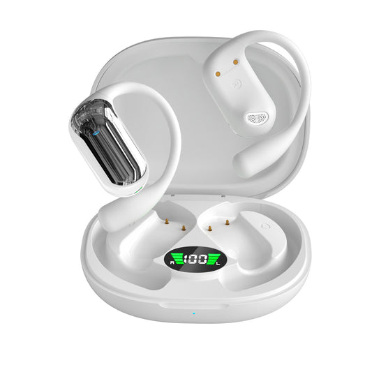 Blue earphones with hanging ears Wireless non-bone conduction noise cancelling open ear new running headphones