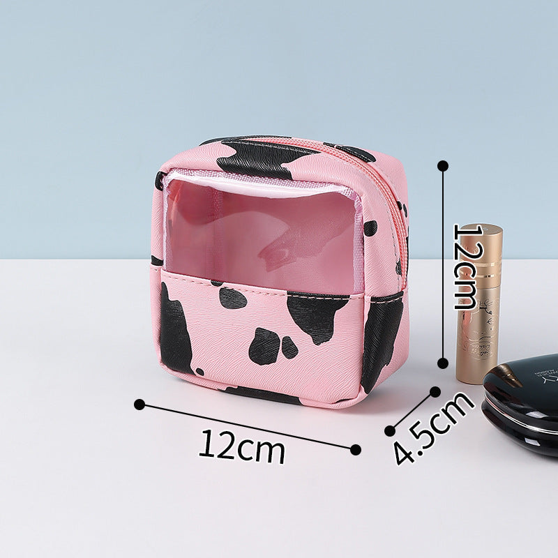 Cow print anti-makeup bag Large capacity portable toiletries bag Portable travel bag Toiletries storage bag