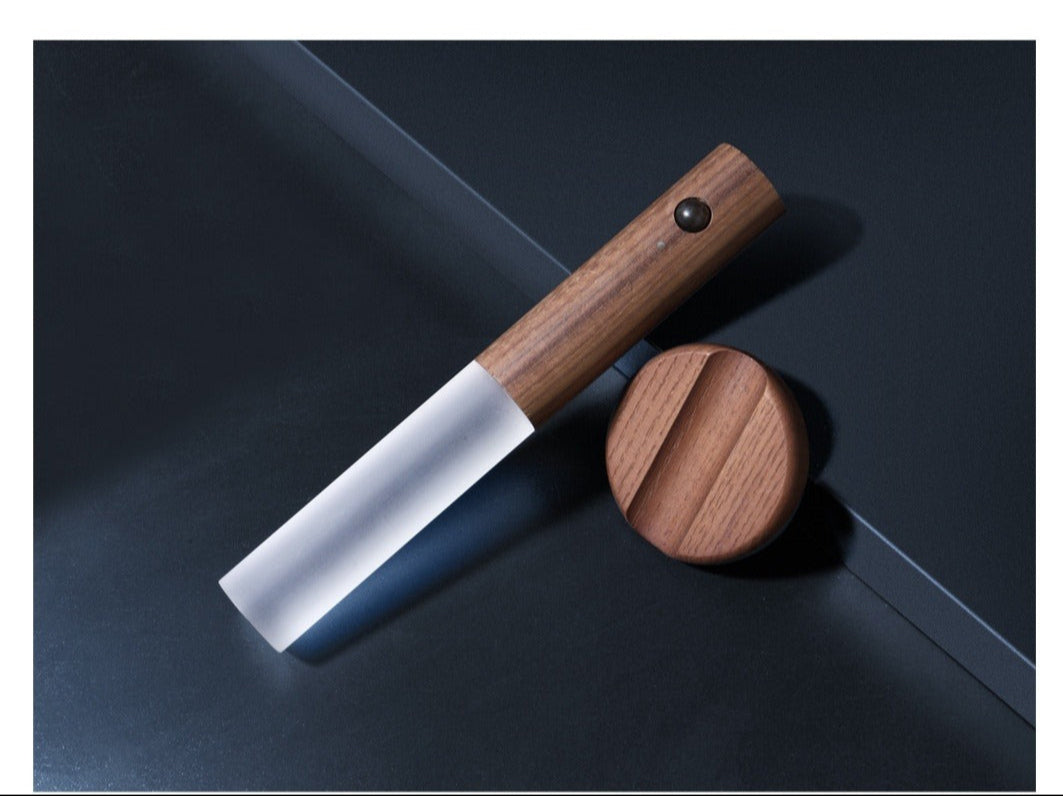 USB wireless intelligent human body sensing solid wood night light