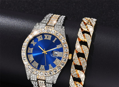 Steel Band Calendar Quartz Watch