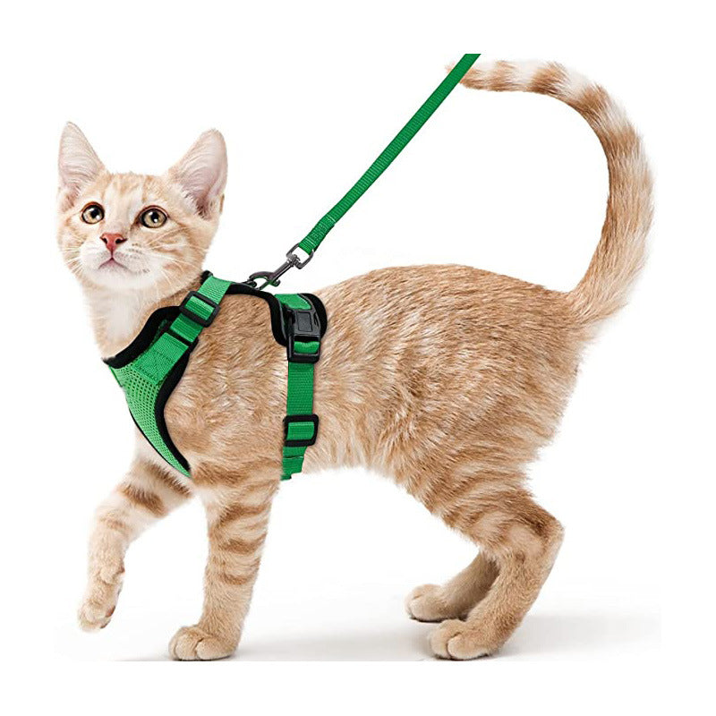 Pet products Cat pneumothorax strap Reflective anti-break cat leash Cat leash adjustable strap