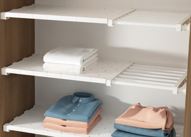 Closet layer partition Perforation-free retractable shelf Closet kitchen bathroom shelf Dormitory storage