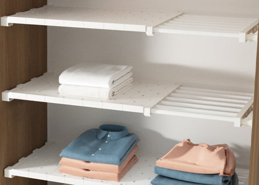 Closet layer partition Perforation-free retractable shelf Closet kitchen bathroom shelf Dormitory storage