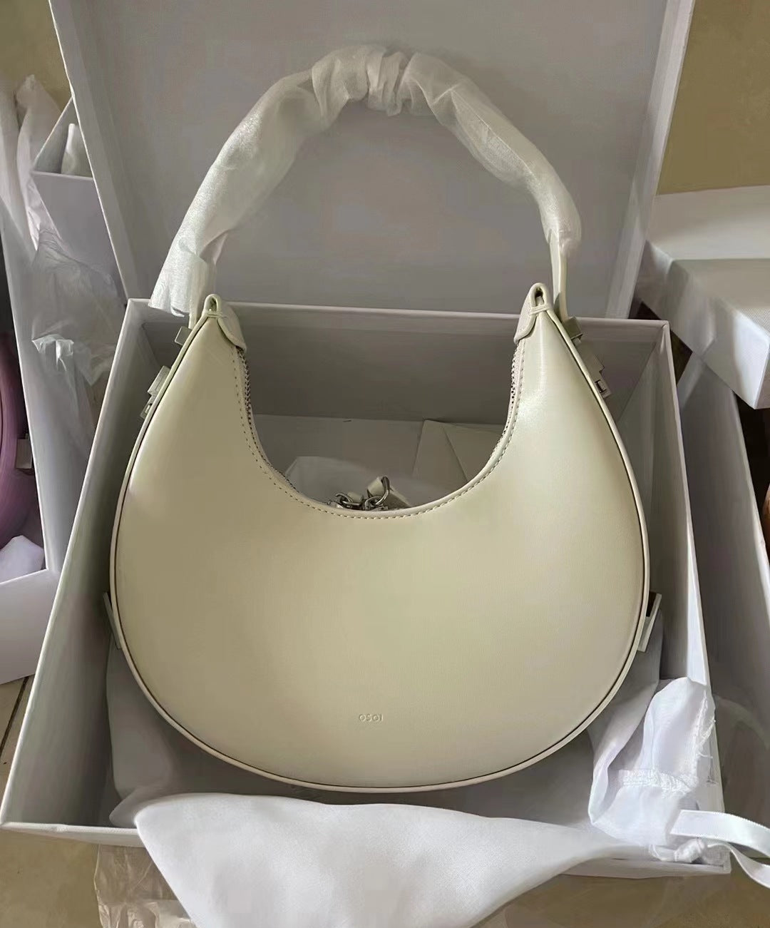 osoi new month bag niche underarm half month bag fashion casual cowhide shoulder bag