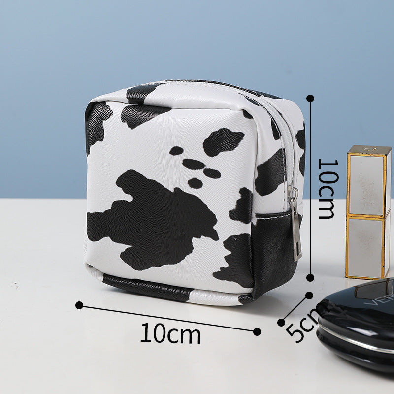 Cow print anti-makeup bag Large capacity portable toiletries bag Portable travel bag Toiletries storage bag