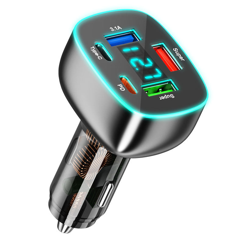 New 4-line car charger 5usb car phone charger 66W art fast charging car
