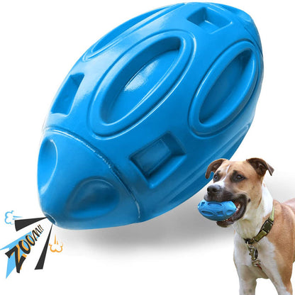 Squeaky Dog Toys For Aggressive Chewers Rubber Puppy Chew Ball Squeaks Nearly Indestructible Pet Toys For Medium Large Dog Breed
