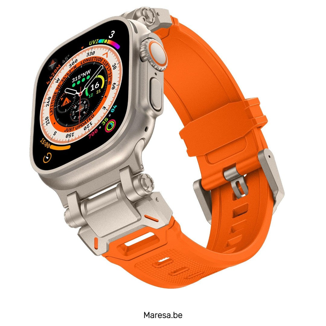 Metal and Rubber Apple Watch band