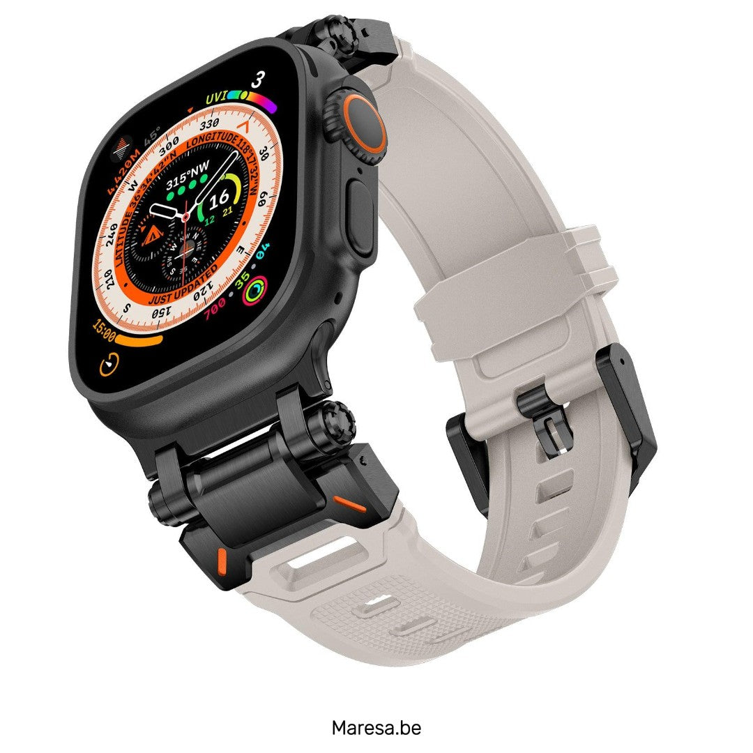 Metal and Rubber Apple Watch band