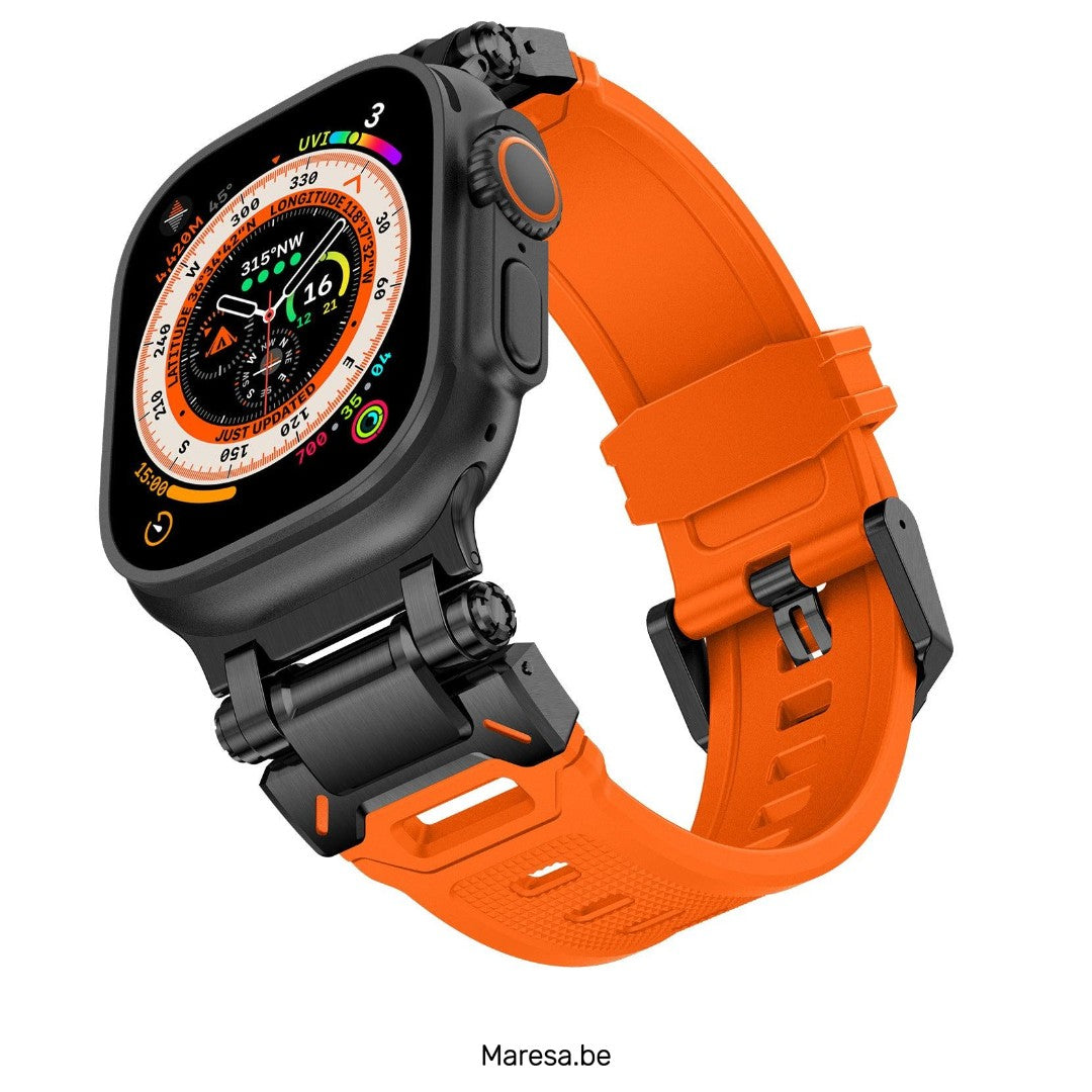 Metal and Rubber Apple Watch band