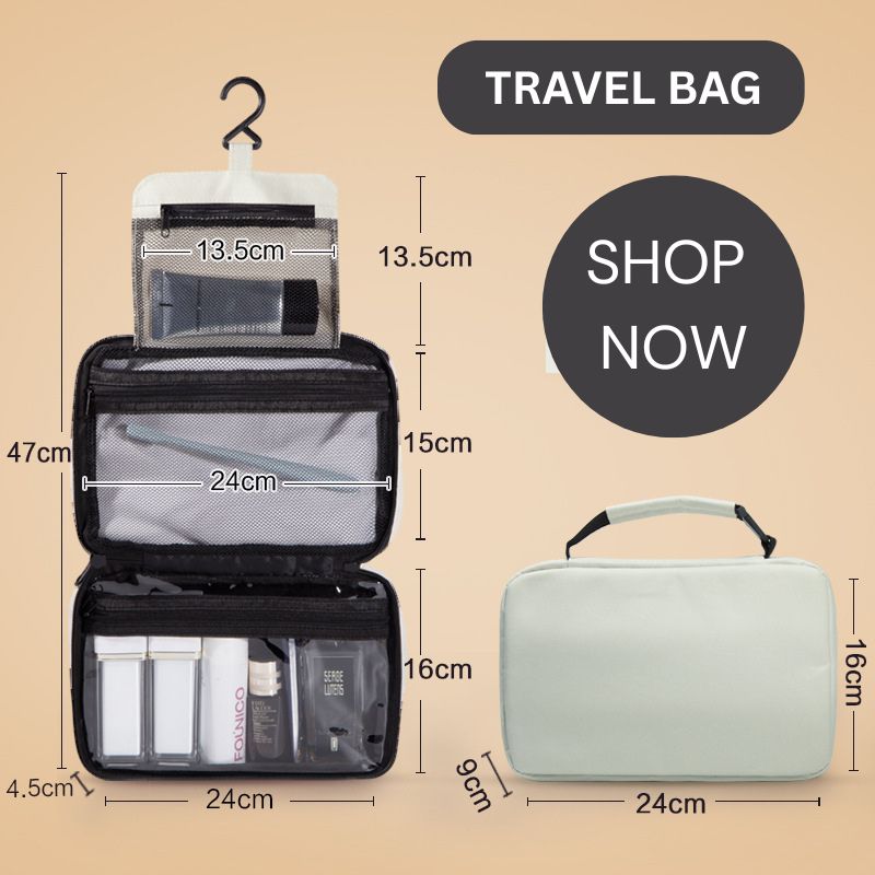 Travel collapsible dry and wet separation toiletry bag Men's makeup storage bag Makeup bag