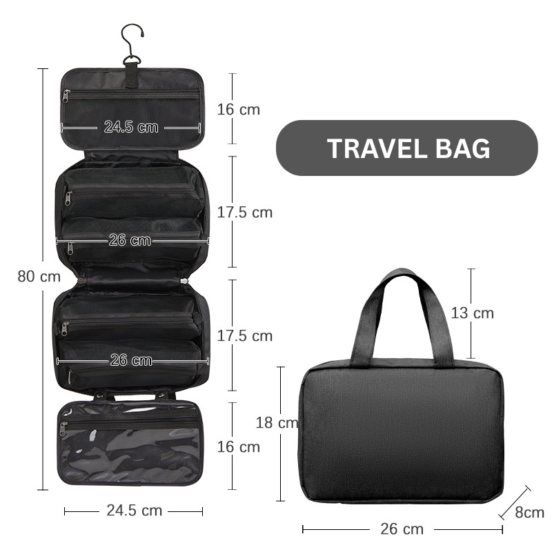 Travel collapsible dry and wet separation toiletry bag Men's makeup storage bag Makeup bag