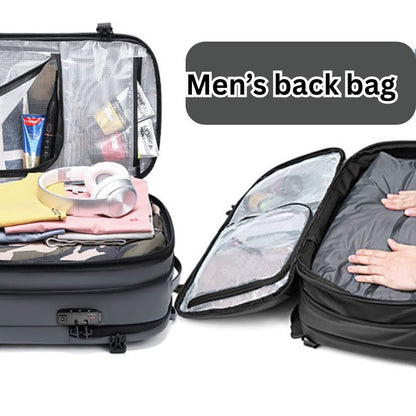 Vacuum compression backpack Men's expansion backpack Dry wet separation anti-theft computer backpack short trip luggage