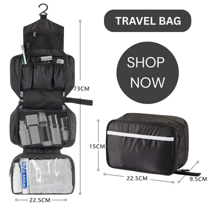 Travel collapsible dry and wet separation toiletry bag Men's makeup storage bag Makeup bag