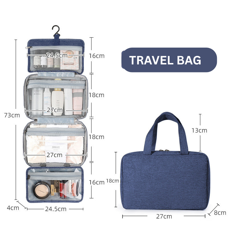 Travel collapsible dry and wet separation toiletry bag Men's makeup storage bag Makeup bag
