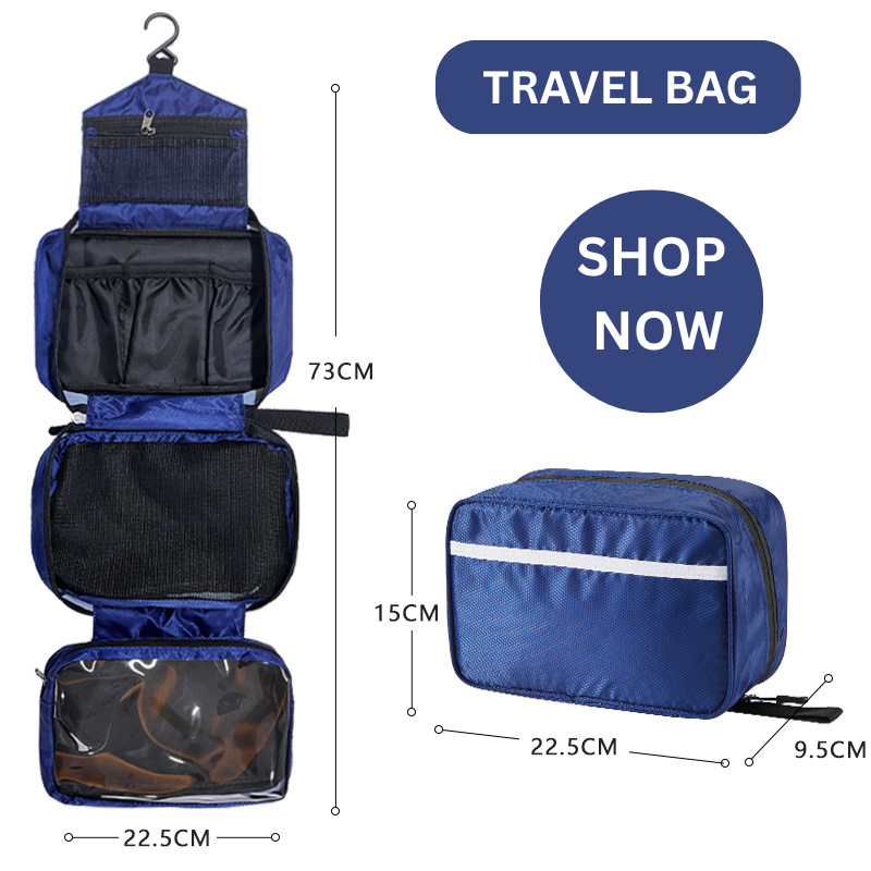 Travel collapsible dry and wet separation toiletry bag Men's makeup storage bag Makeup bag