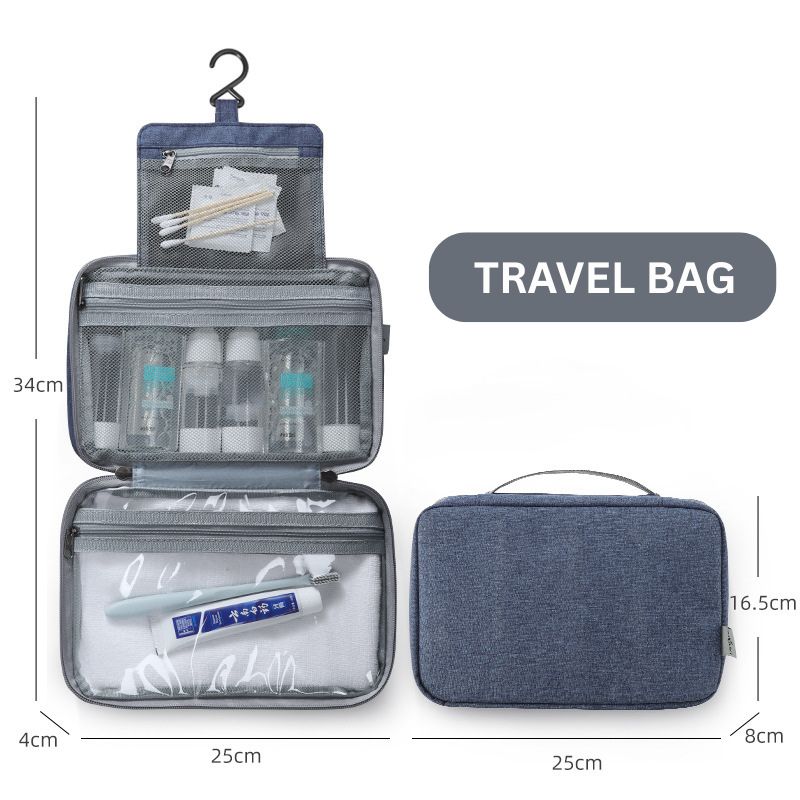 Travel collapsible dry and wet separation toiletry bag Men's makeup storage bag Makeup bag