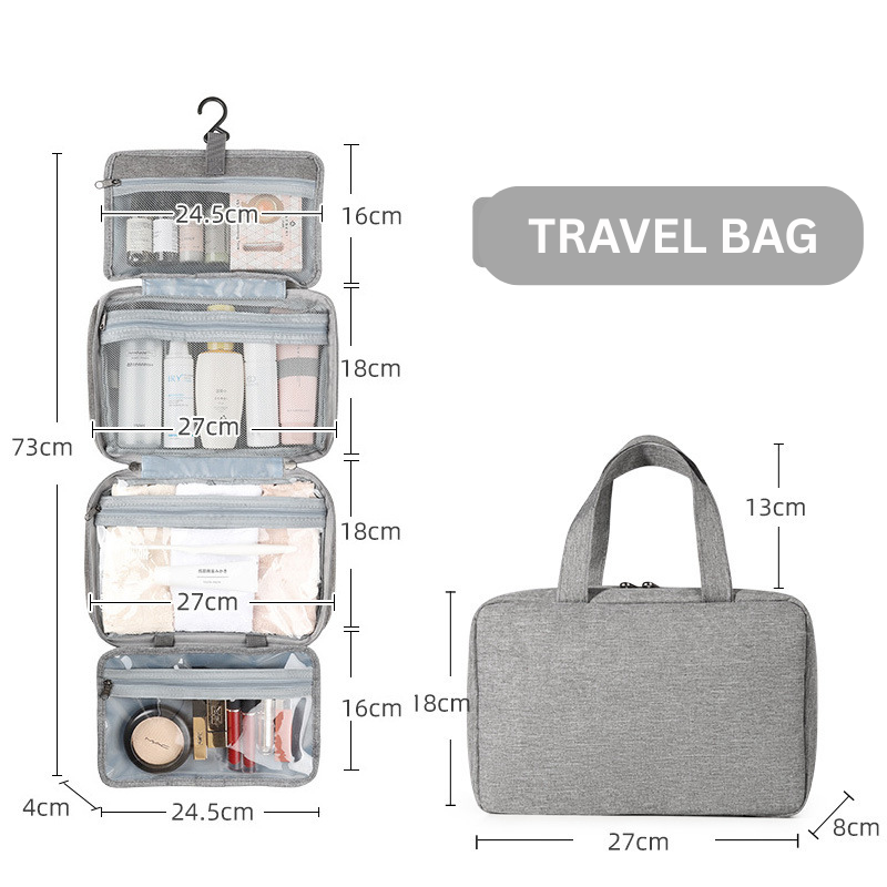 Travel collapsible dry and wet separation toiletry bag Men's makeup storage bag Makeup bag