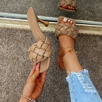 LuxeWoven High Heel Slippers™ 👠