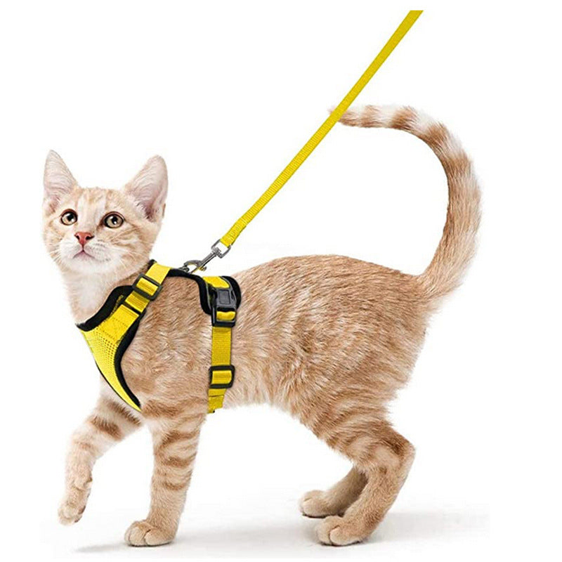 Pet products Cat pneumothorax strap Reflective anti-break cat leash Cat leash adjustable strap