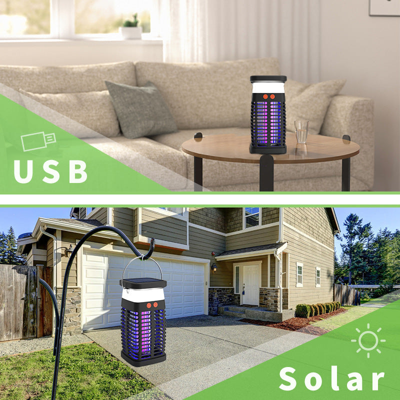 New solar mosquito killing lamp outdoor uv violet electric shock mosquito killing lamp restaurant courtyard mosquito repellent