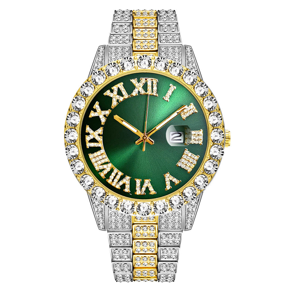 Steel Band Calendar Quartz Watch