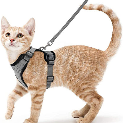 Pet products Cat pneumothorax strap Reflective anti-break cat leash Cat leash adjustable strap