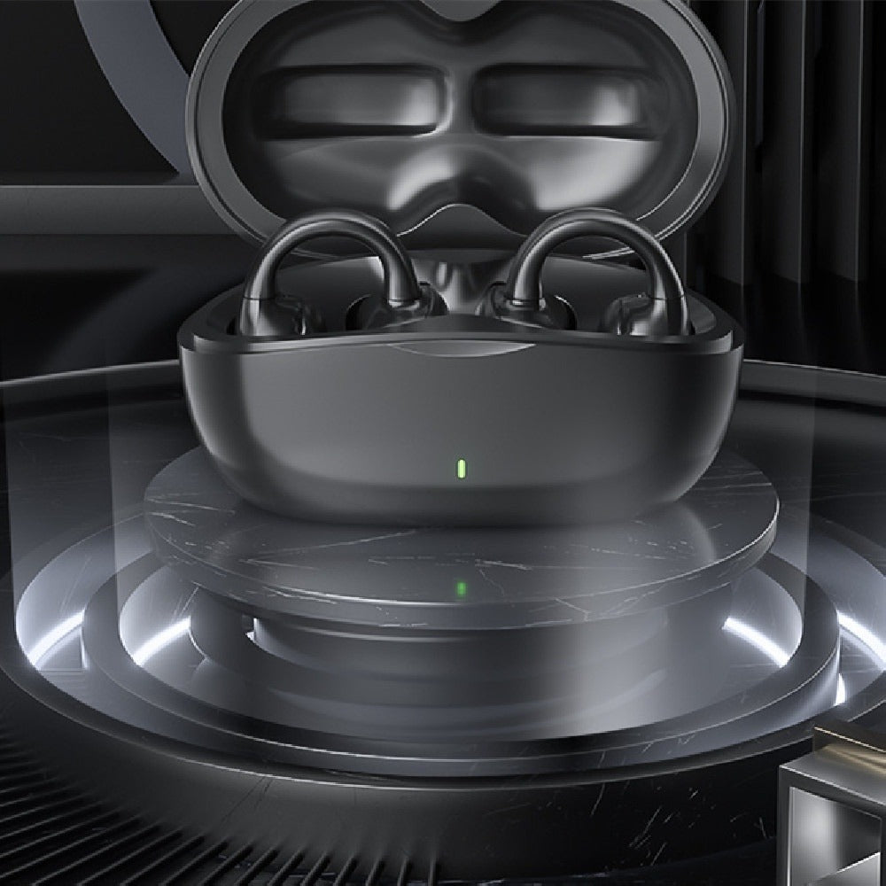 Blue earphones with hanging ears Wireless non-bone conduction noise cancelling open ear new running headphones