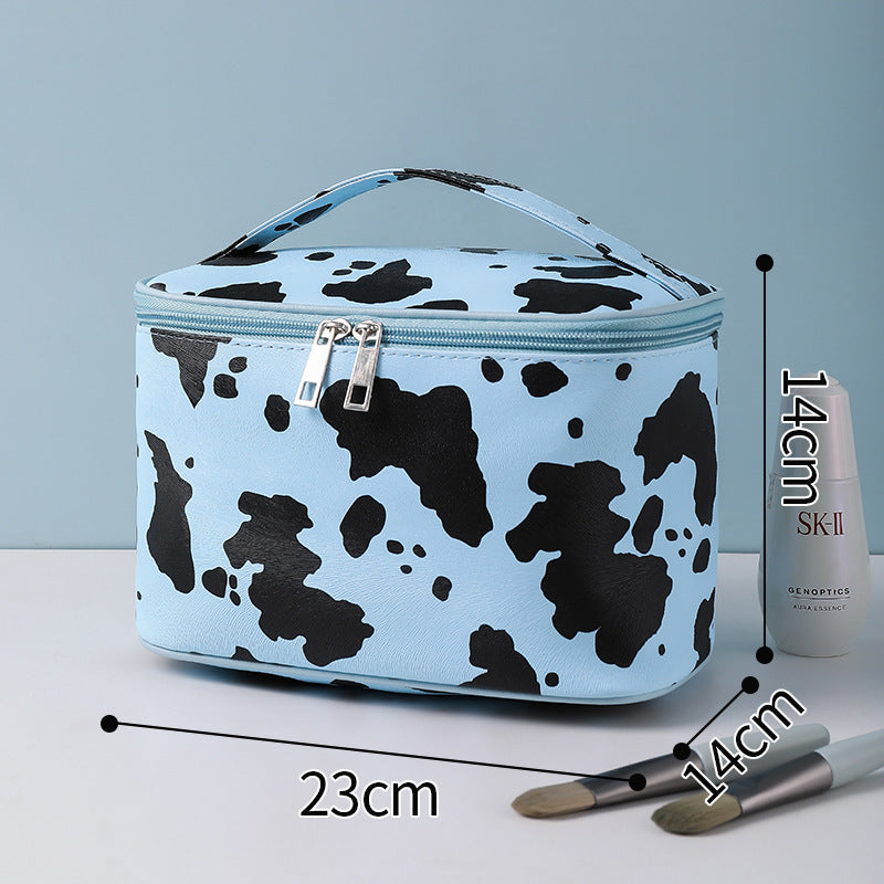 Cow print anti-makeup bag Large capacity portable toiletries bag Portable travel bag Toiletries storage bag