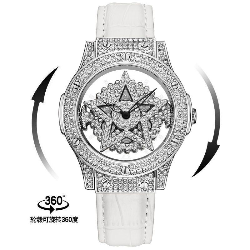 Full diamond light luxury snowflake hollowed out watch