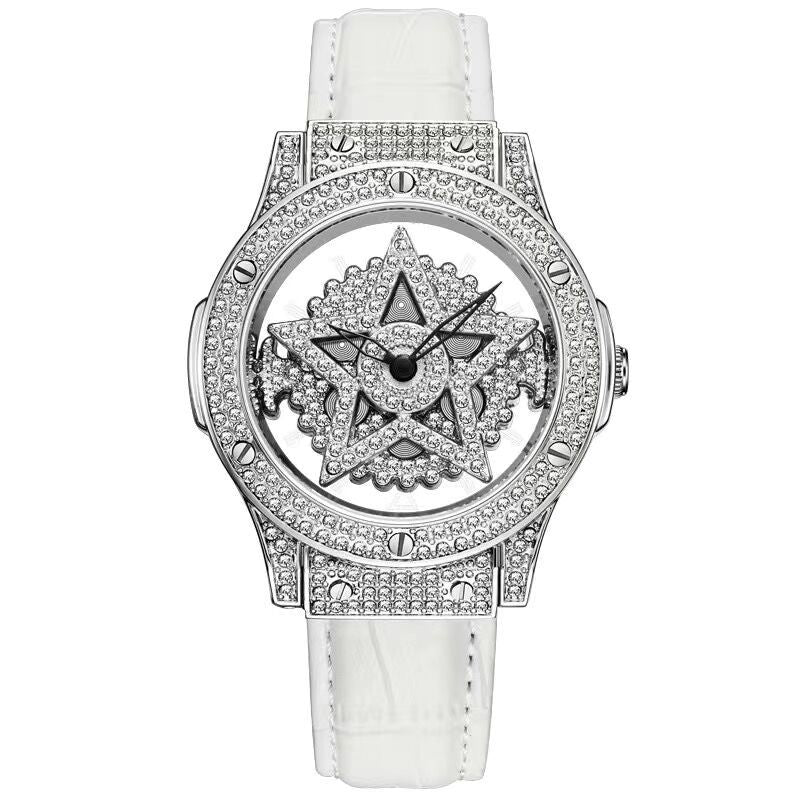 Full diamond light luxury snowflake hollowed out watch