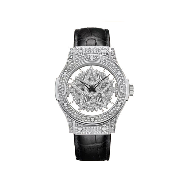 Full diamond light luxury snowflake hollowed out watch