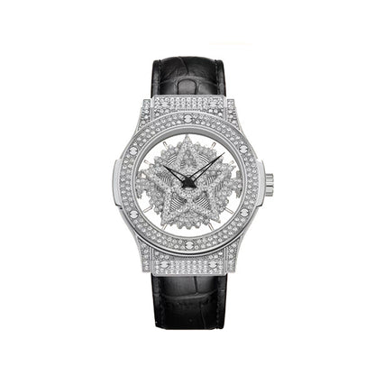 Full diamond light luxury snowflake hollowed out watch
