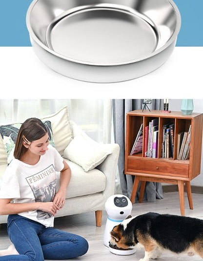 Stainless steel food plate robot pet automatic feeder cat and dog timing quantitative intelligent feeding factory wholesale