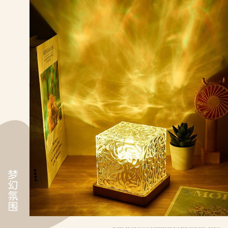 Rotating ripple nightlight Bedside flame ambiance lamp Romantic projection lamp Ripple lamp