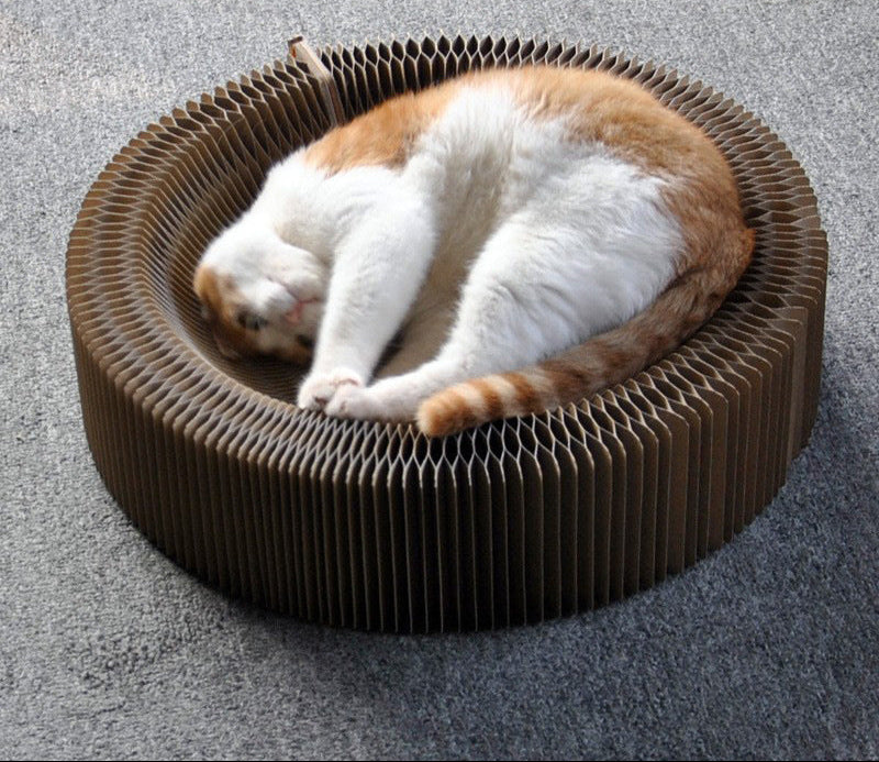 Stock cat supplies organ cat scratch board folding corrugated cat litter tuba