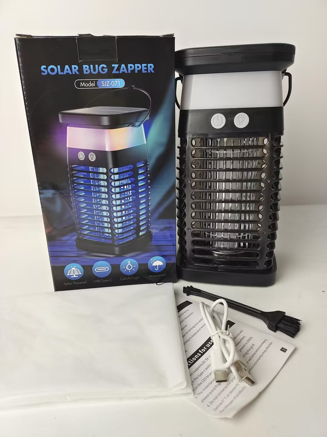 New solar mosquito killing lamp outdoor uv violet electric shock mosquito killing lamp restaurant courtyard mosquito repellent