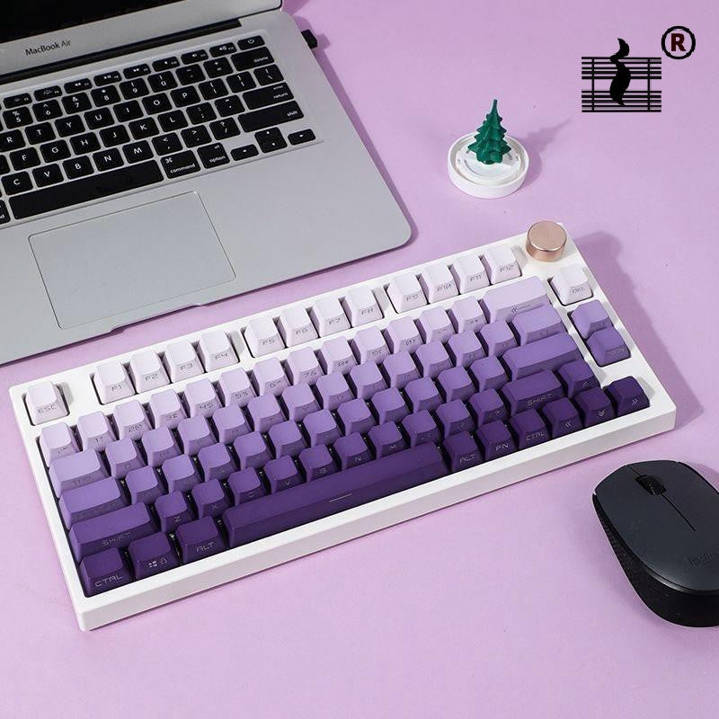Scented key cap gradient light tranission side engraved 7580 radio racing machine wireless keyboard
