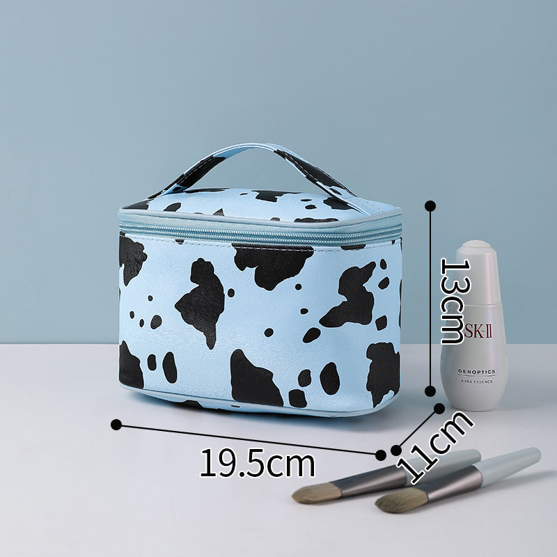 Cow print anti-makeup bag Large capacity portable toiletries bag Portable travel bag Toiletries storage bag
