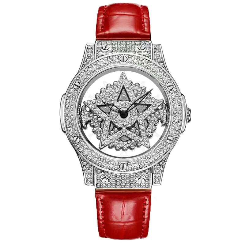 Full diamond light luxury snowflake hollowed out watch